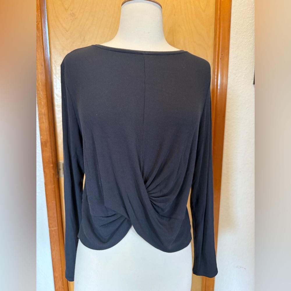 All in Motion Black Twist Front Blouse